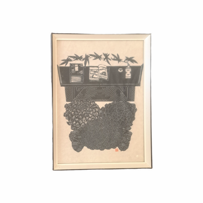 N/A; Tuš na papir; Abstrakcija I; 34 x 45 cm