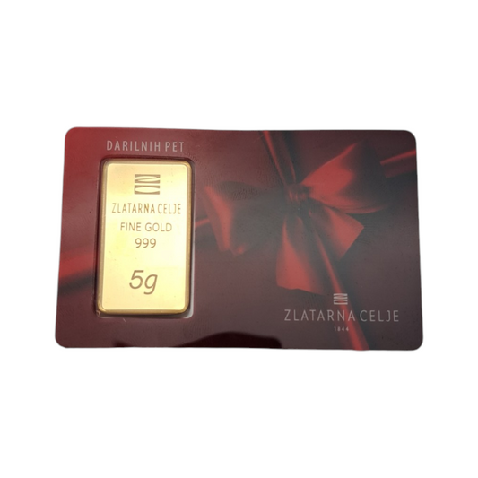 Naložbeno zlato ZC "Darilnih pet" 24K 999.9/1000; masa=5.00g